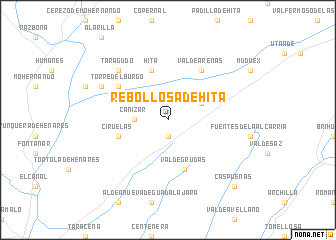 map of Rebollosa de Hita