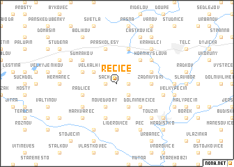 map of Řečice