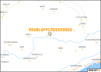map of Red Bluff Crossroads