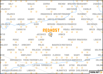 map of Ředhošť