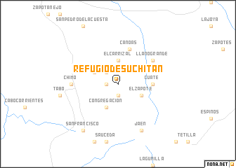 map of Refugio de Suchitán