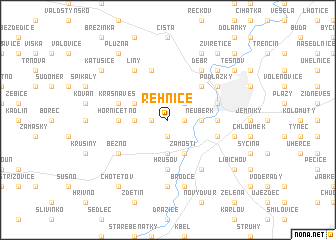 map of Řehnice