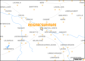 map of Reignac-sur-Indre