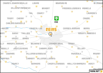 map of Reims