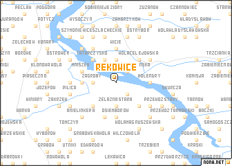 map of Rękowice