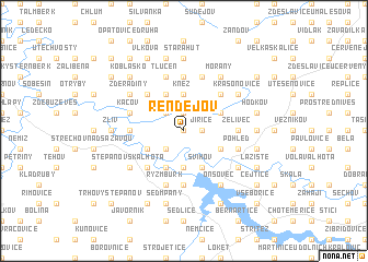 map of Řendějov