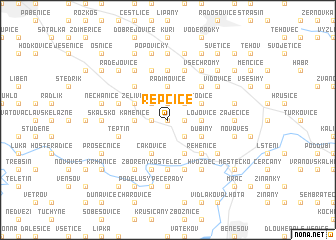 map of Řepčice