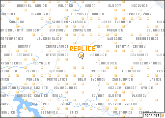 map of Řeplice