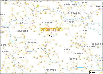 map of Repuševići