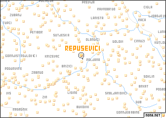 map of Repuševići