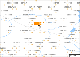 map of Resčiai