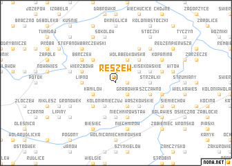 map of Ręszew