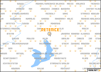 map of Řetenice