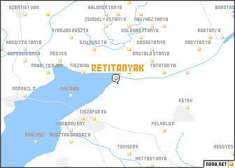 map of Rétitanyák