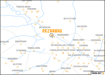 map of Rezāābād