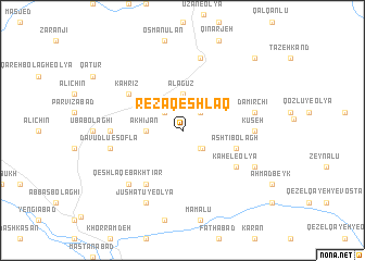 map of Reẕā Qeshlāq