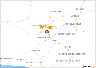 map of Rezhnān