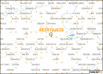 map of Režný Újezd