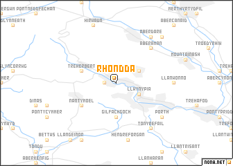 map of Rhondda