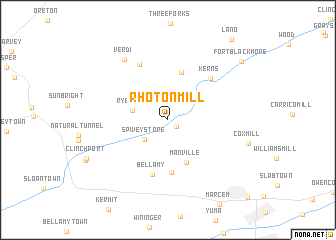 map of Rhoton Mill