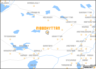 map of Ribbohyttan