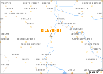 map of Ricey-Haut