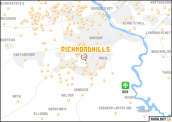 map of Richmond Hills