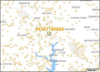map of Ricketts Ridge