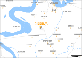 map of Ridgely