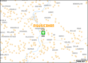 map of Riđušića Han