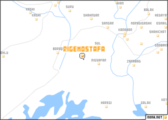 map of Rīg-e Moşţafá