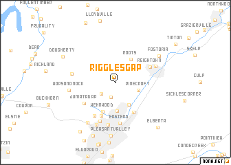 map of Riggles Gap