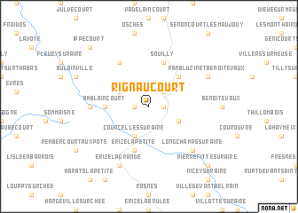 map of Rignaucourt