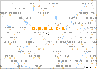 map of Rignieux-le-Franc