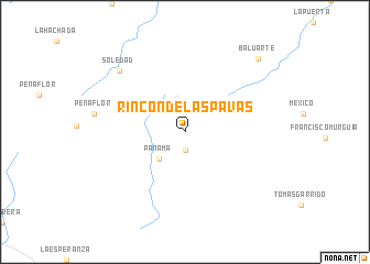 map of Rincón de las Pavas