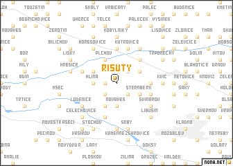 map of Řisuty