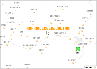 map of Roaring Creek Junction