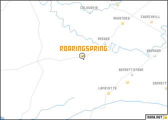 map of Roaring Spring