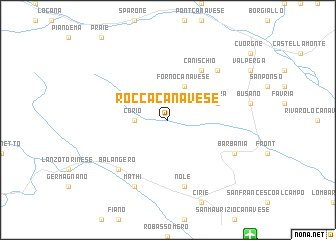 map of Rocca Canavese