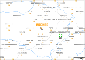 map of Rocher