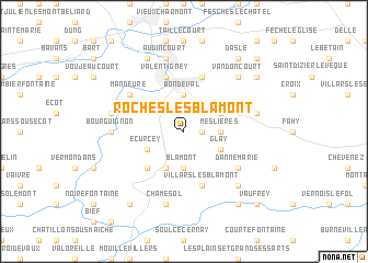 map of Roches-lès-Blamont