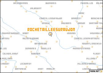 map of Rochetaillée-sur-Aujon