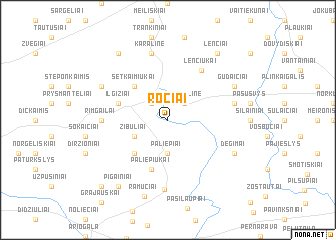 map of Ročiai