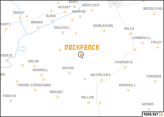 map of Rock Fence