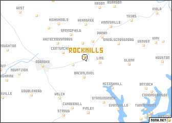 map of Rock Mills