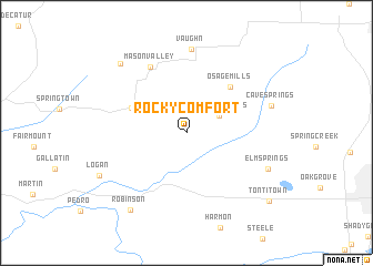 map of Rocky Comfort