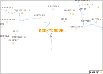 map of Rocky Grove