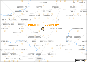 map of Rogienice Wypychy