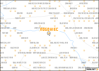 map of Rogowiec