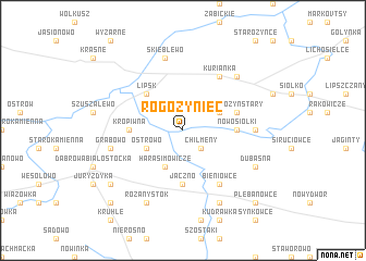 map of Rogożyniec